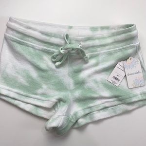 New Mint & white tie dye Exist Dreamsicle Terry Shorts Small NWT